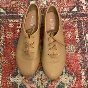 Bloch Dance Women's Jazz Full-Sole Leather Tap Shoe Nude SZ 8